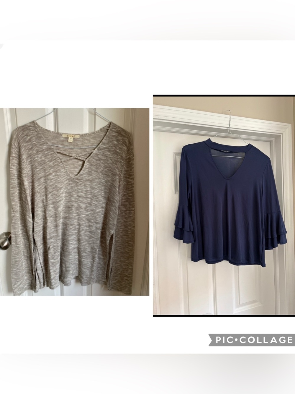 BUNDLE (2) Francesca’s Miami Flowy Cut Out Blouses Women’s Medium Night Out